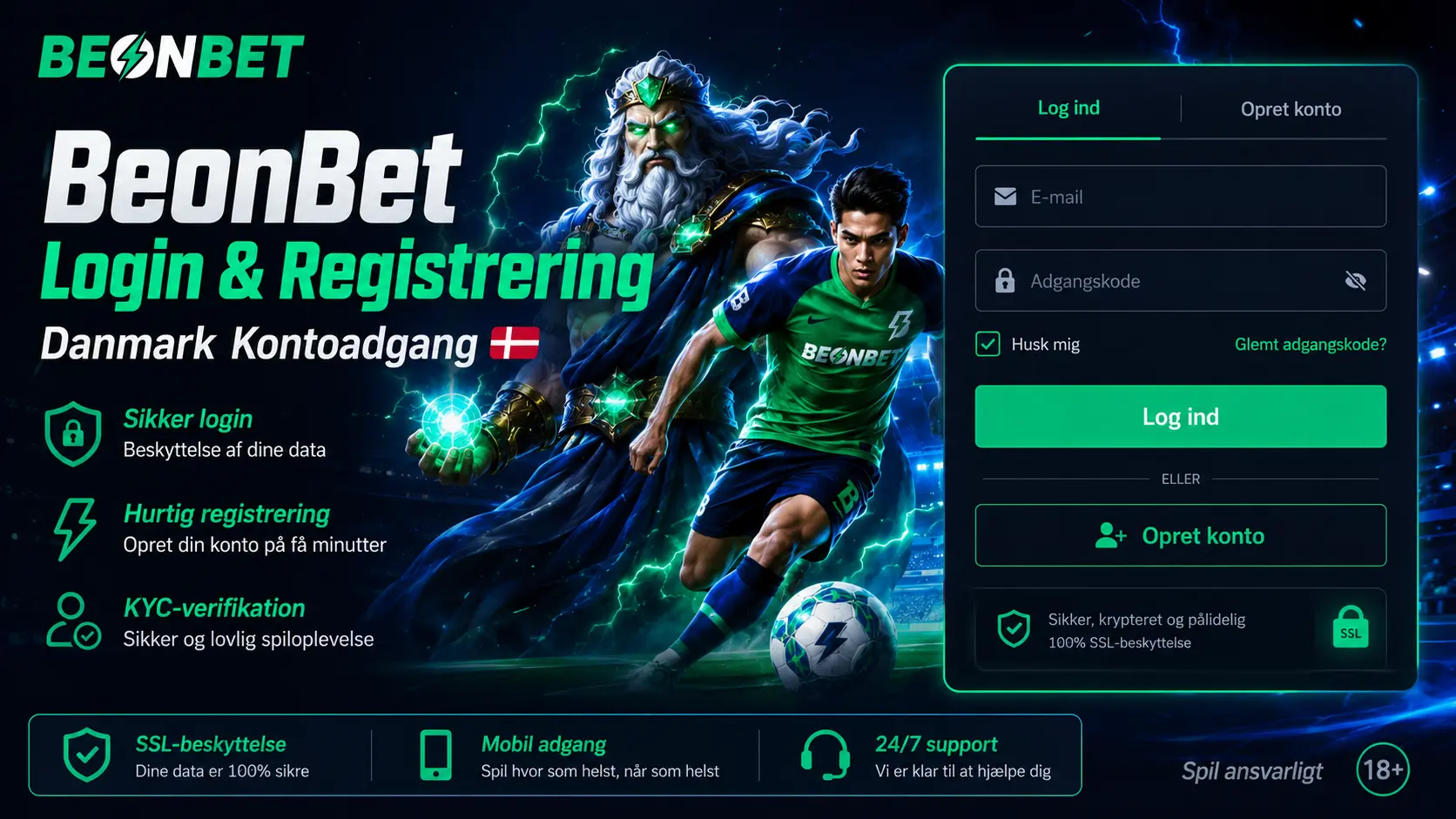 BeonBet login og registrering interface med sikker kontoadgang til casino spil i Danmark